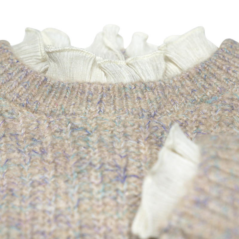 Baje Borough Knitted Top Creme Multicolor