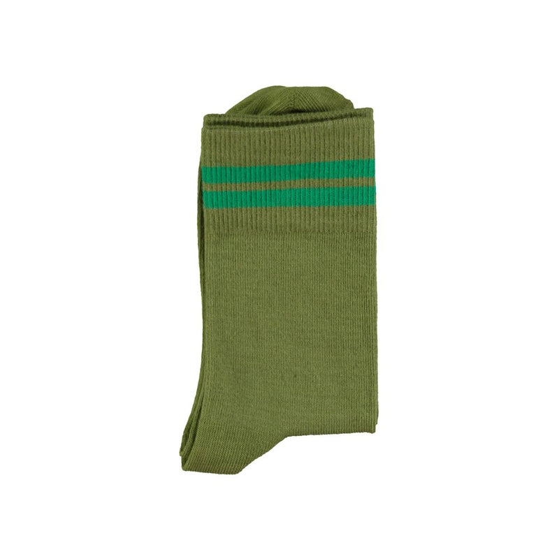 PiuPiuchick Short Socks Olive Green/Green Stripes