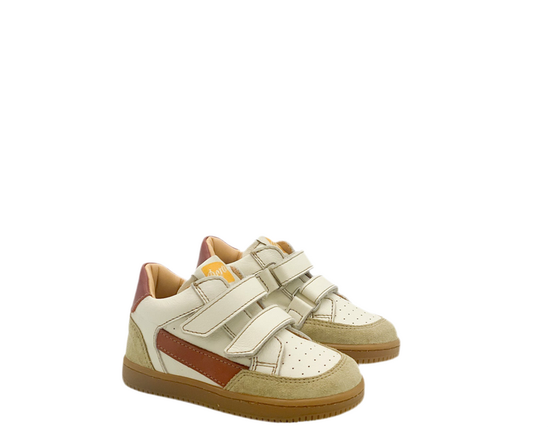 Ocra Basketter Wit Cognac (maat 19-27)
