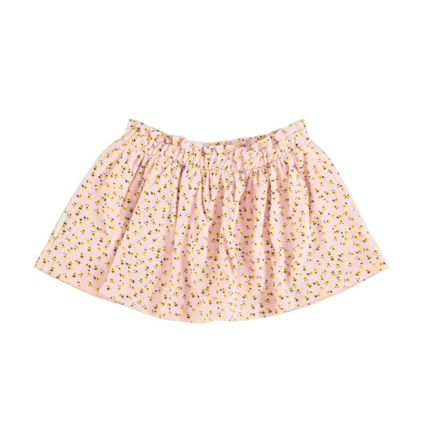 PiuPiuchick Short Skirt Pink Stripes/Yellow Flowers