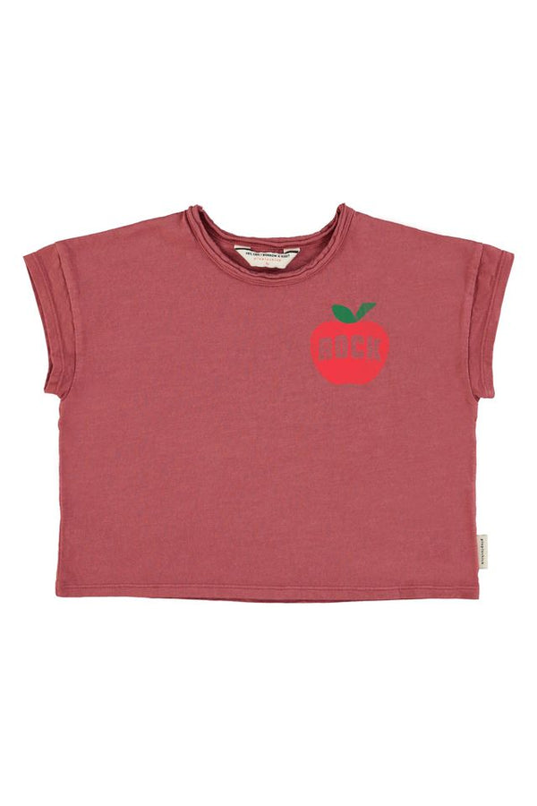 PiuPiuchick T-shirt Bordeaux w/ Apple Print