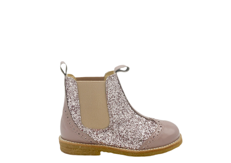 Angulus Chelseaboot Glitter Roze (maat 27-32)