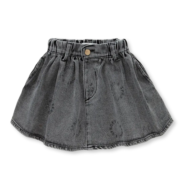 Sproet & Sprout Denim Skirt Sproet Print