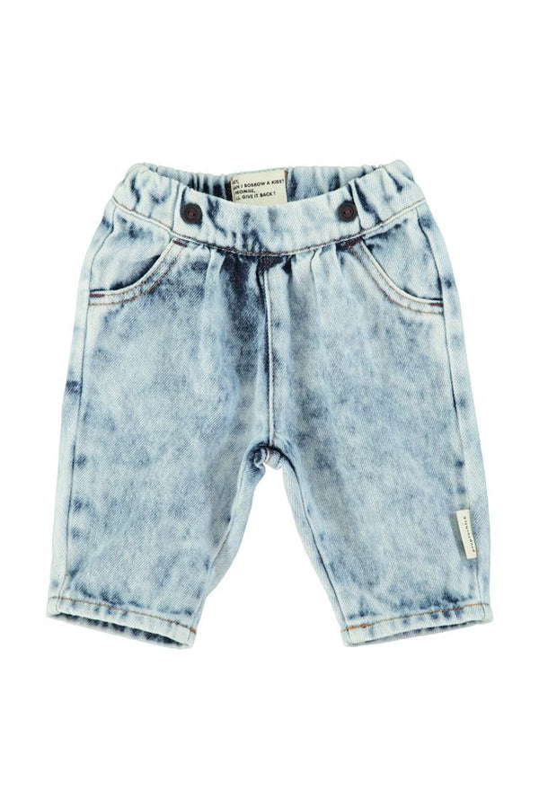 PiuPiuchick Baby Trousers Washed Blue Denim