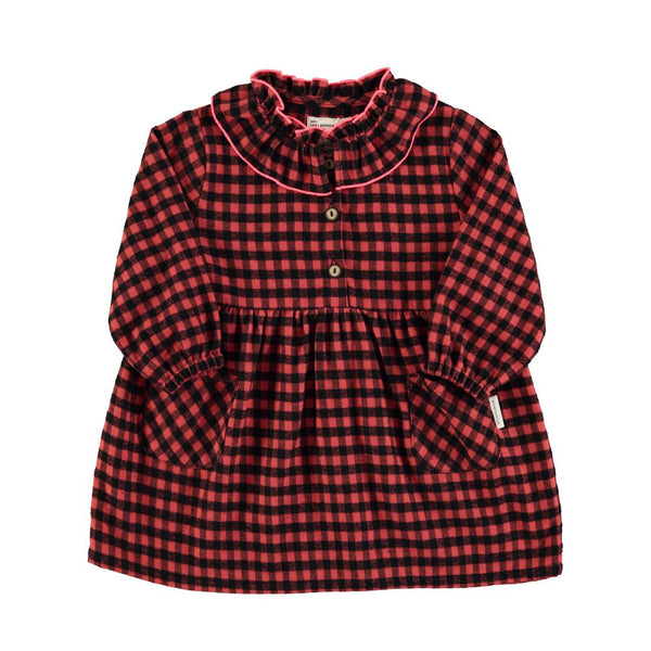 PiuPiuchick Short Dress Red & Black Vichy