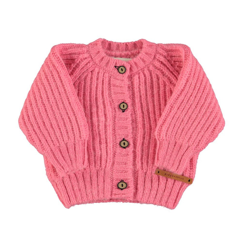 PiuPiuchick Knitted Baby Cardigan Pink