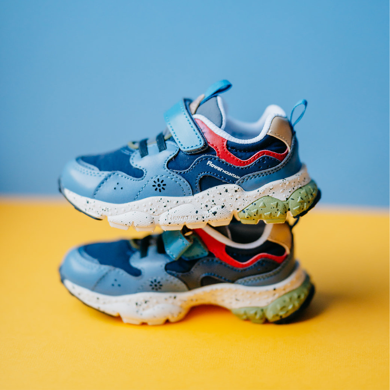 Flower Mountain Blue Navy Rekveters (maat 26-36)