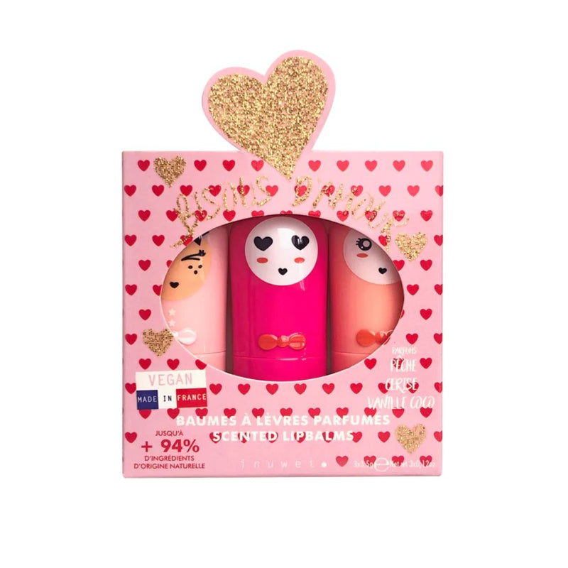 Inuwet trio set lippenbalsem kisses of love