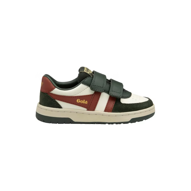 Gola Children's Hawk Strap Trainer Off White/Dark/Rust (maat 27-37)