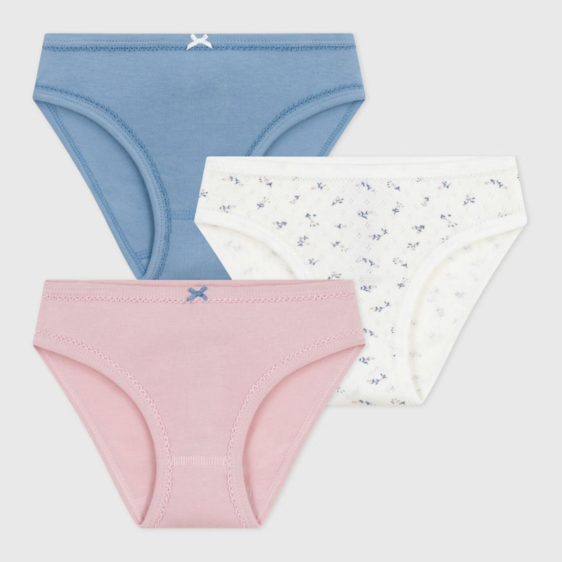 Petit Bateau Set Van 3 Slips Bloemetjes