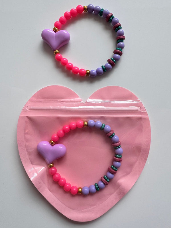 ByMelo Armbandje Paars Hart