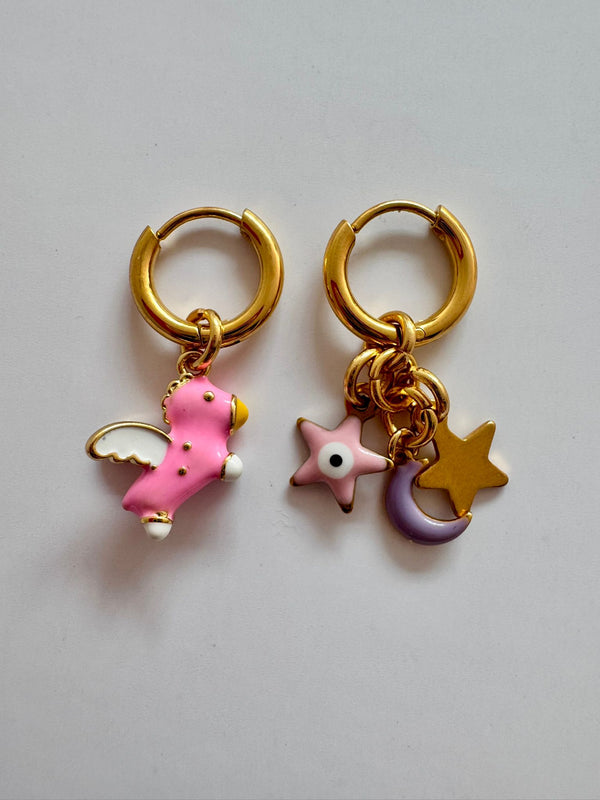 ByMelo Oorbellen Roze Eenhoorn