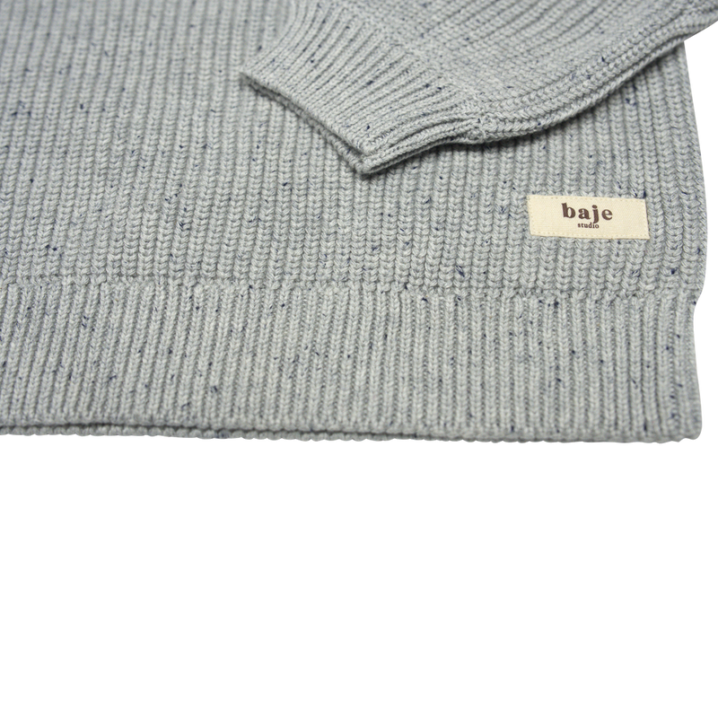 Baje Harrow Knit Pullover Light Grey Melange Nappy