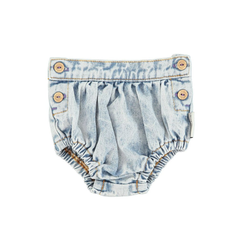 PiuPiuchick Baby Shorties Washed Denim Blue