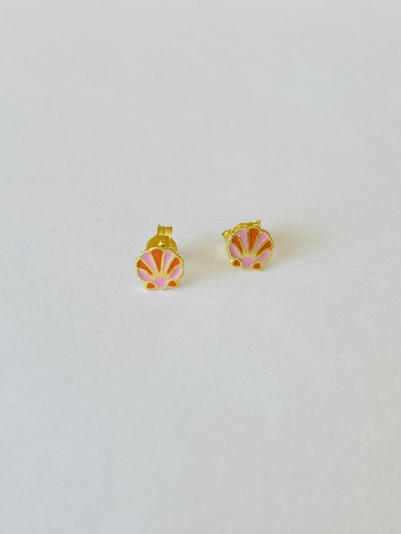 Selva Sauvage Shell Earstuds Soft Pink-Orange