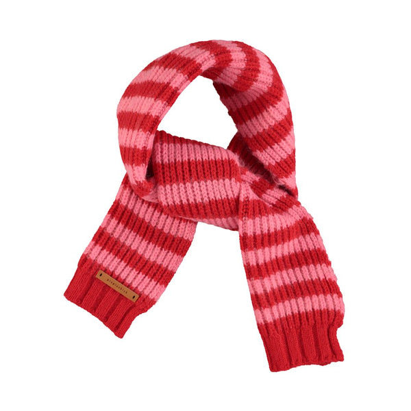 PiuPiuchick Knitted Scarf/Red & Pink Stripes