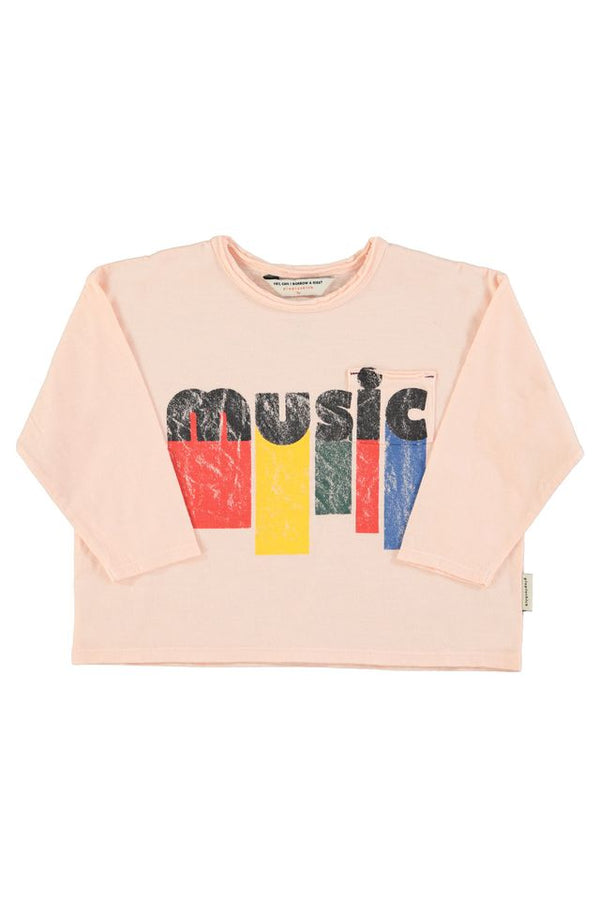 PiuPiuchick Longsleeve T-shirt Light Pink w/ "Music" Print