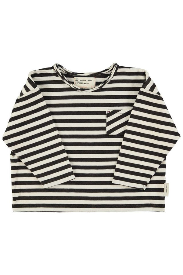 PiuPiuchick Longsleeve T-shirt Ecru & Black Stripes