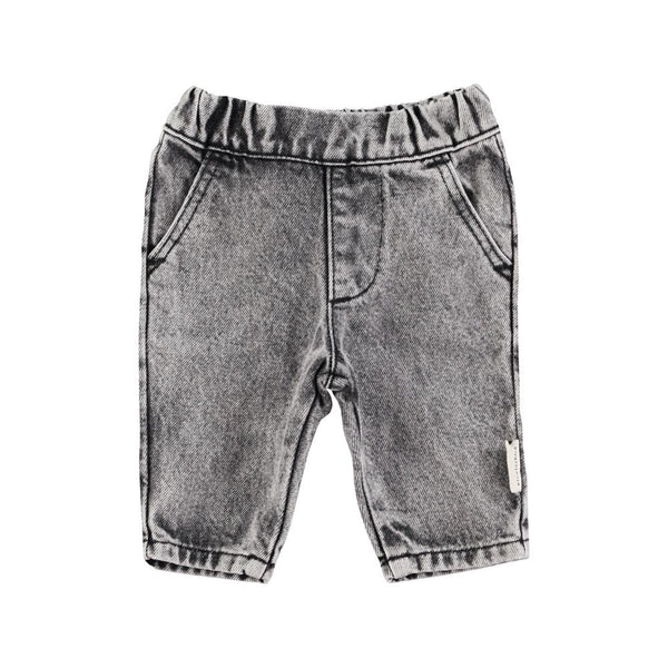 PiuPiuchick Baby Trousers Washed Black Denim