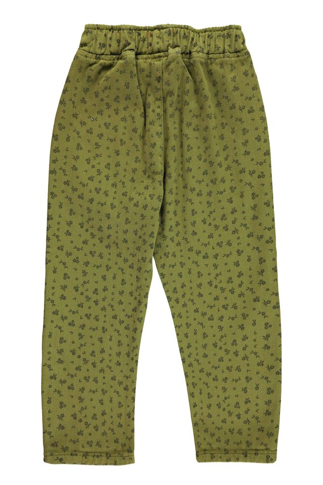 PiuPiuchick Unisex Trousers Khaki w/ Black Flowers
