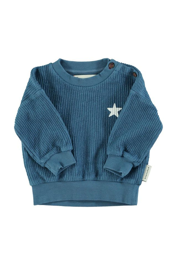 PiuPiuchick Baby Logo Sweatshirt Blue