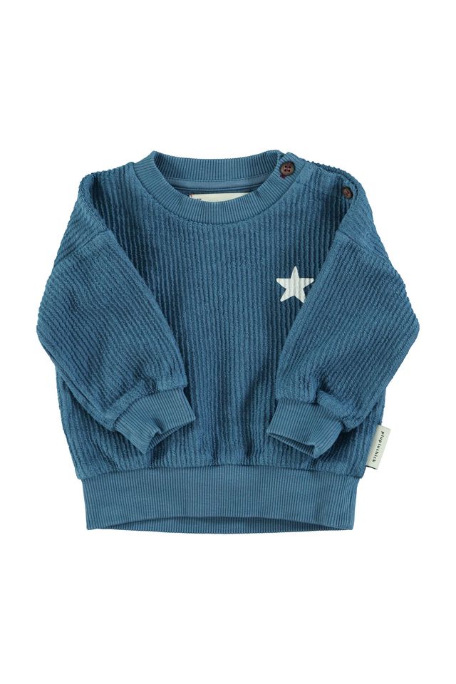 PiuPiuchick Baby Logo Sweatshirt Blue