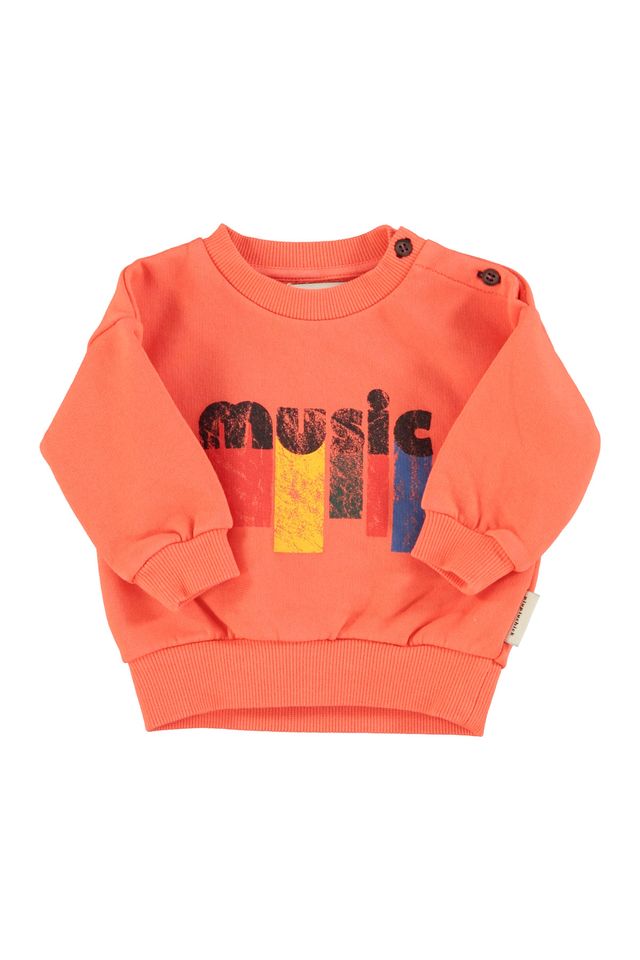 PiuPiuchick Sweatshirt Orange w/ "Music" Print