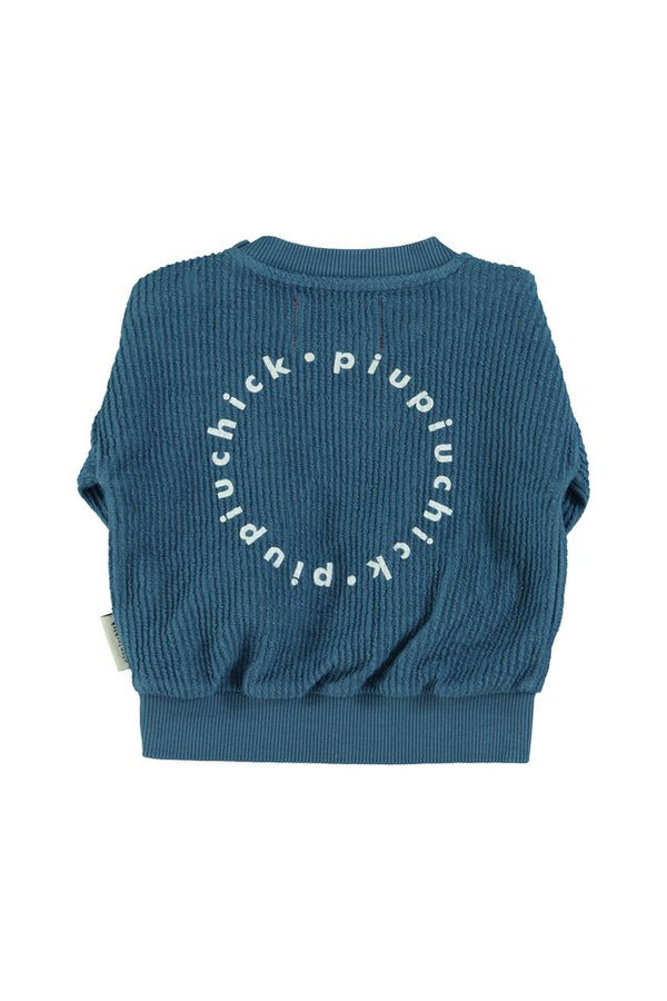 PiuPiuchick Baby Logo Sweatshirt Blue