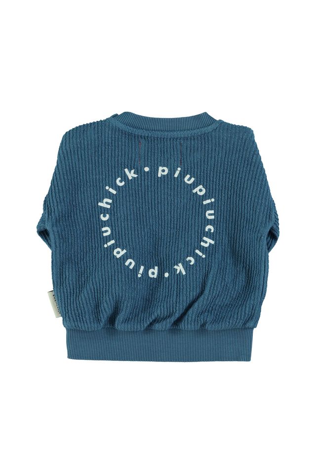 PiuPiuchick Baby Logo Sweatshirt Blue