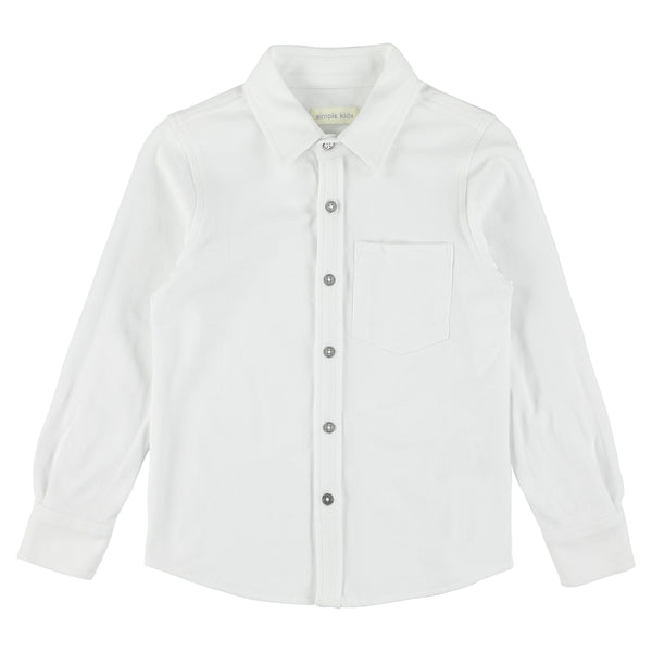 Simple Kids Tea Shirt Cambriq White