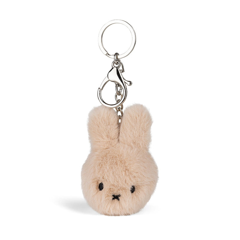 Smiley Miffy Ecvco Fuzzy Keychain Beige