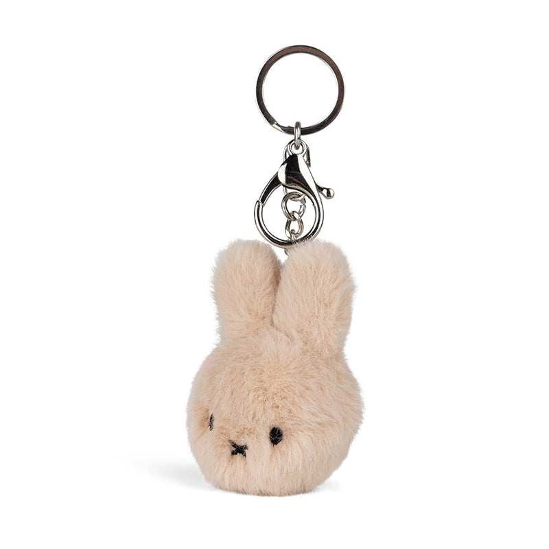 Smiley Miffy Ecvco Fuzzy Keychain Beige