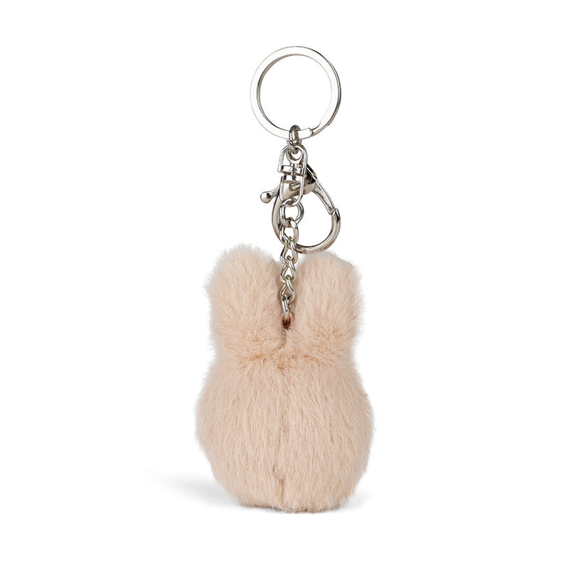 Smiley Miffy Ecvco Fuzzy Keychain Beige