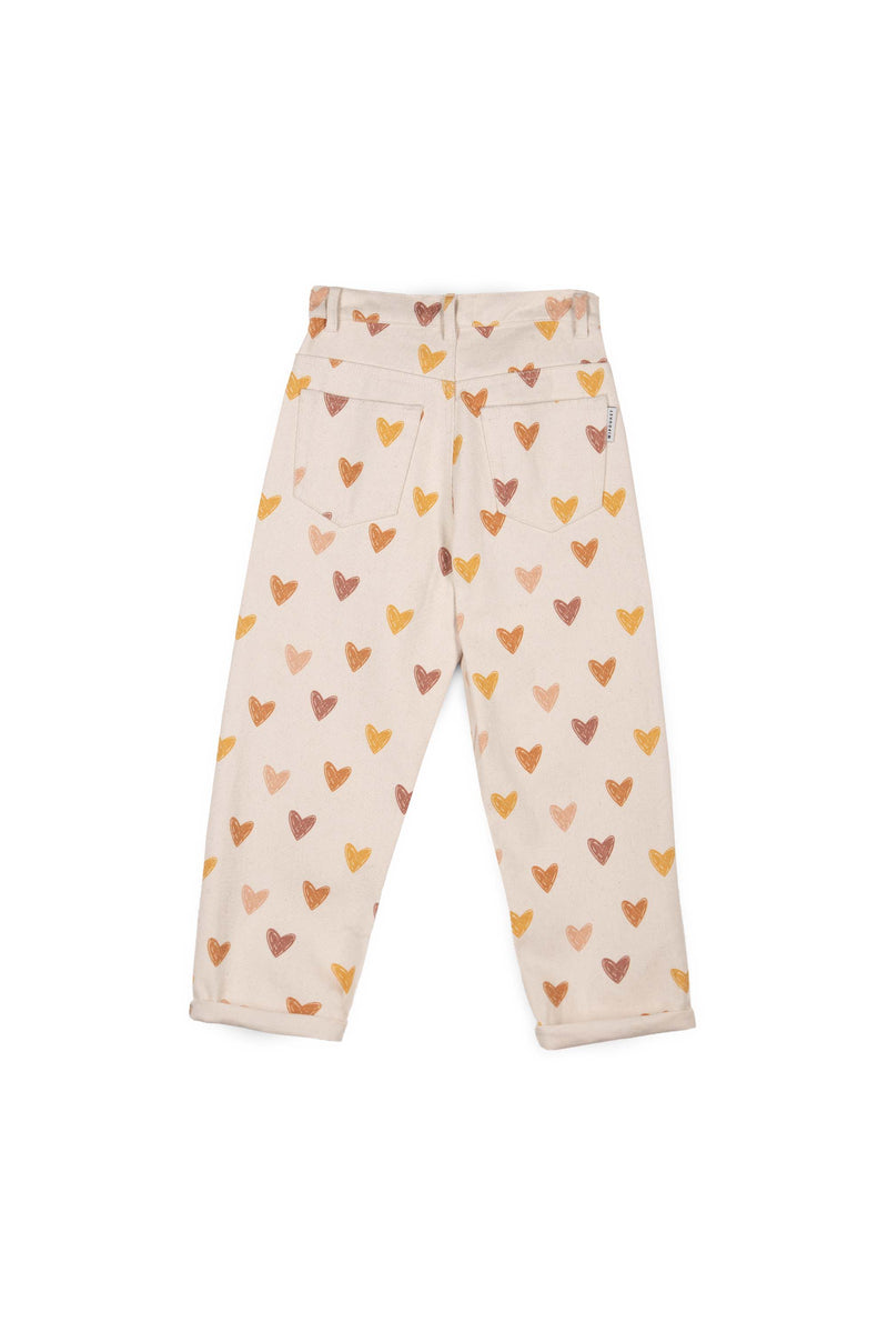 Mipounet Love Mom Fit Printed Jeans Beige