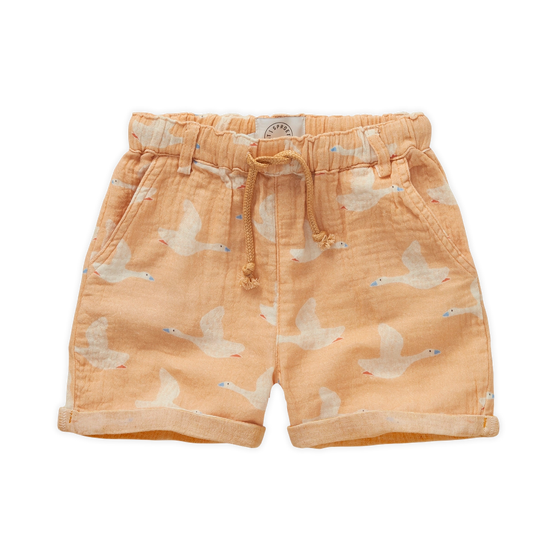 Sproet & Sprout Muslin Shorts Goose Print