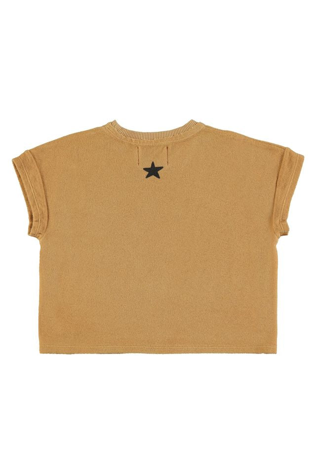 PiuPiuchick Terry Cotton T-shirt Mustard w/ Tiger Print