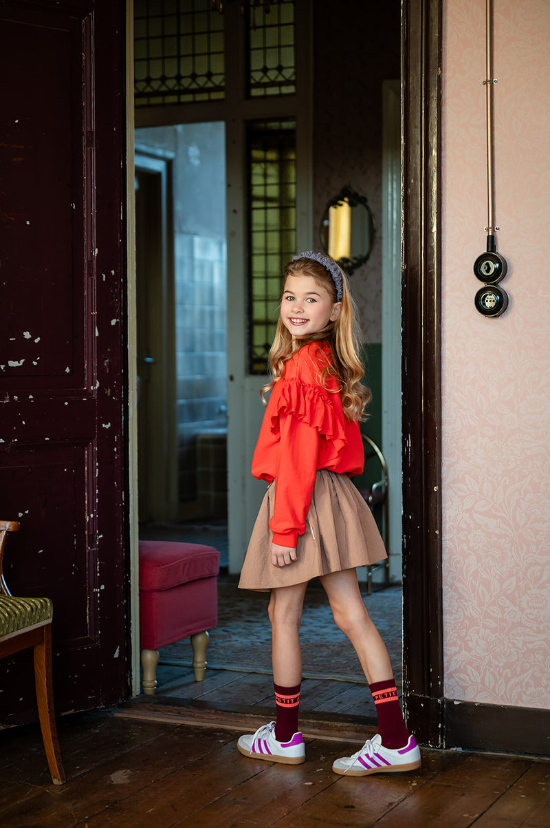 Petit Blush Mini Skirt Amber Check