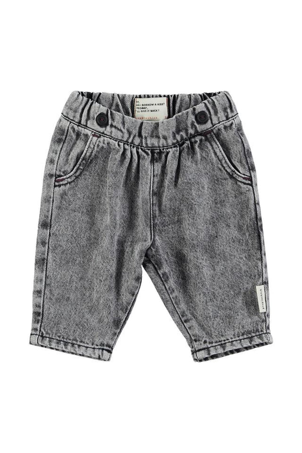 PiuPiuchick Baby Trousers Washed Black Denim
