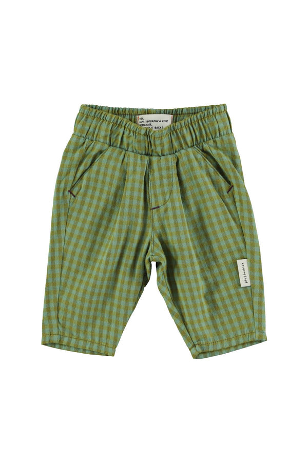 PiuPiuchick Baby Unisex Trousers Green Checkered