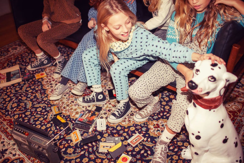 PiuPiuchick Socks Ecru w/ "Rock & roll"