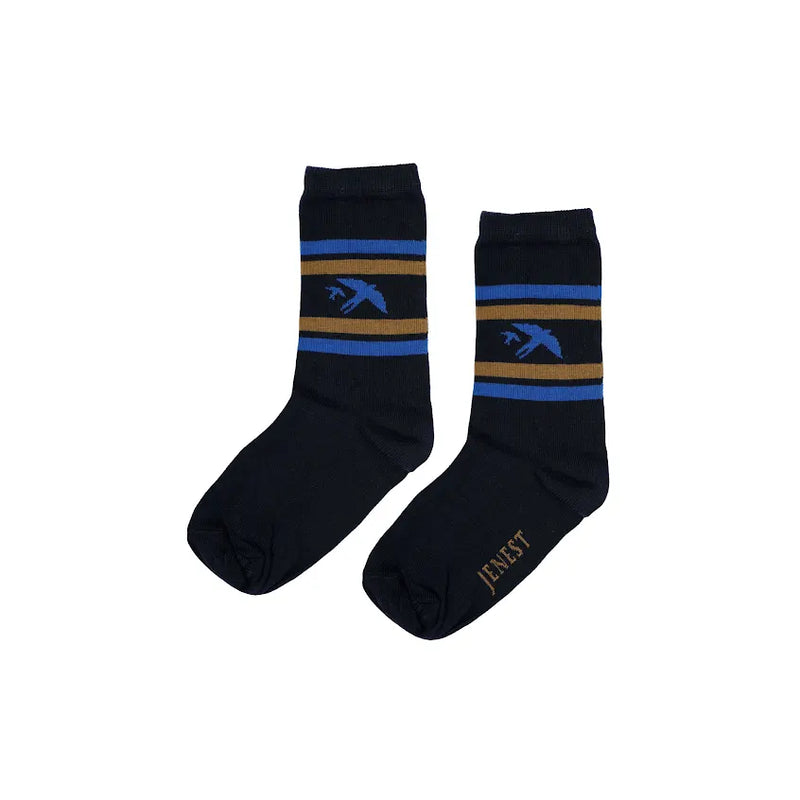 Jenest Bird Socks Navy Blue