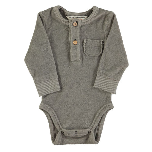 PiuPiuchick Baby Long Sleeve Body Grey Cavalier Print