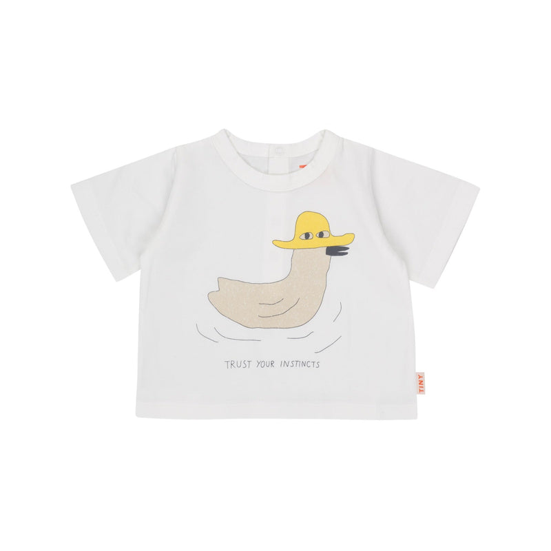 Tiny Cottons Duck Graphic Baby Tee Off-white