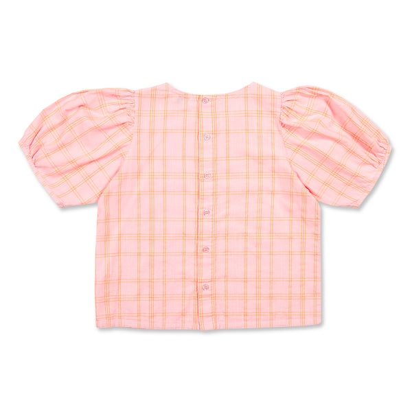 Petit Blush Puff Sleeve Blouse Pink/Neon Orange