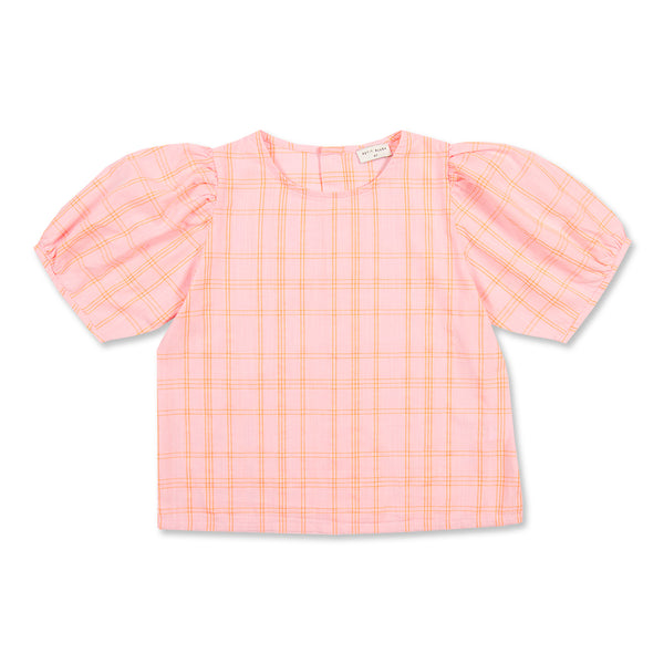 Petit Blush Puff Sleeve Blouse Pink/Neon Orange