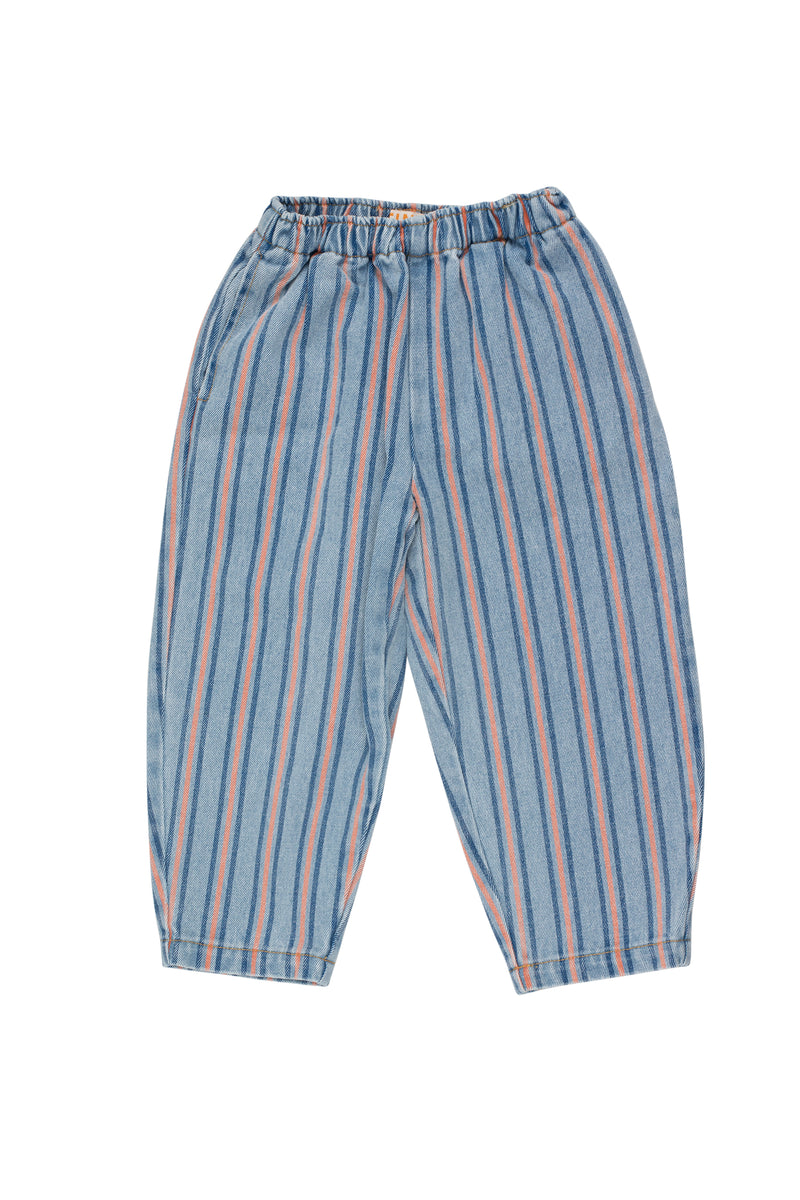 Tiny Cottons Stripes Multicolor Pant Light Blue Denim