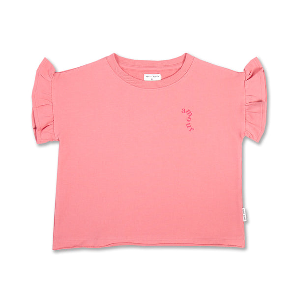 Petit Blush Ruffle T-shirt Strawberry ice