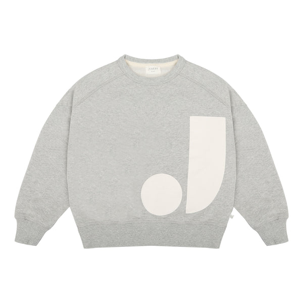 Jenest Sammy Badge Sweater Grey Melange