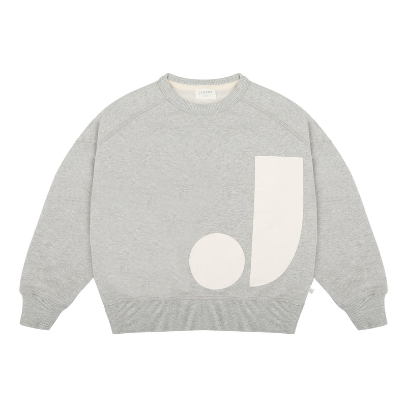 Jenest Sammy Badge Sweater Grey Melange