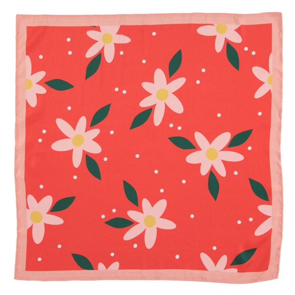 PiuPiuchick Silky Bandana Red/Big Flowers